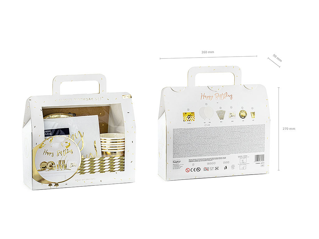 Deko-Set, "Happy Birthday", Geburtstagsdeko, gold, 60 Teile